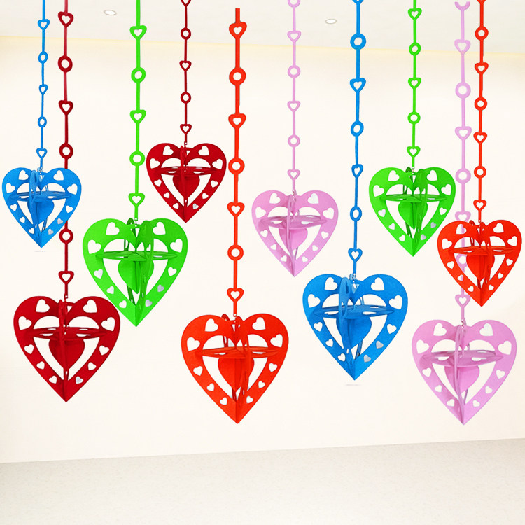 幼儿园教室走廊吊饰爱心挂件装饰品空中悬挂创意布置用品开学礼物