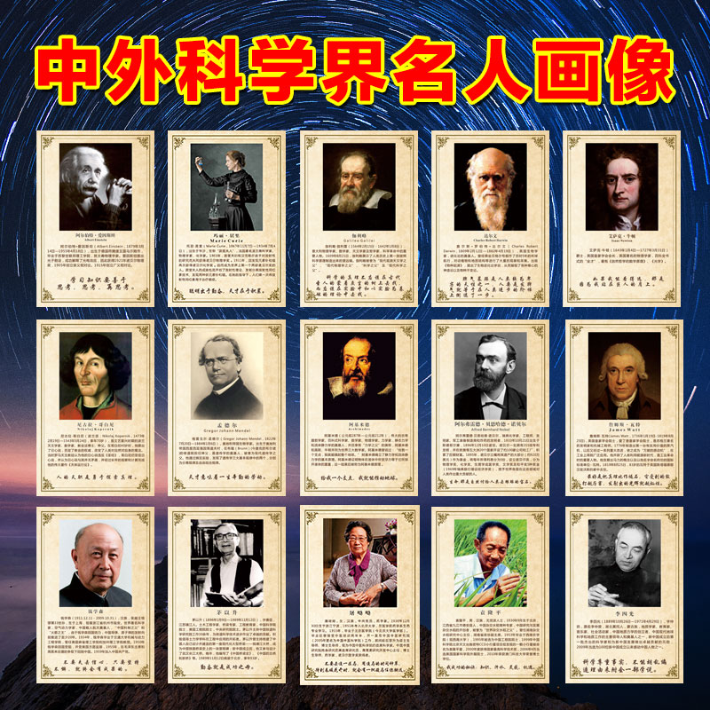 名人名言科学家画像励志标语海报