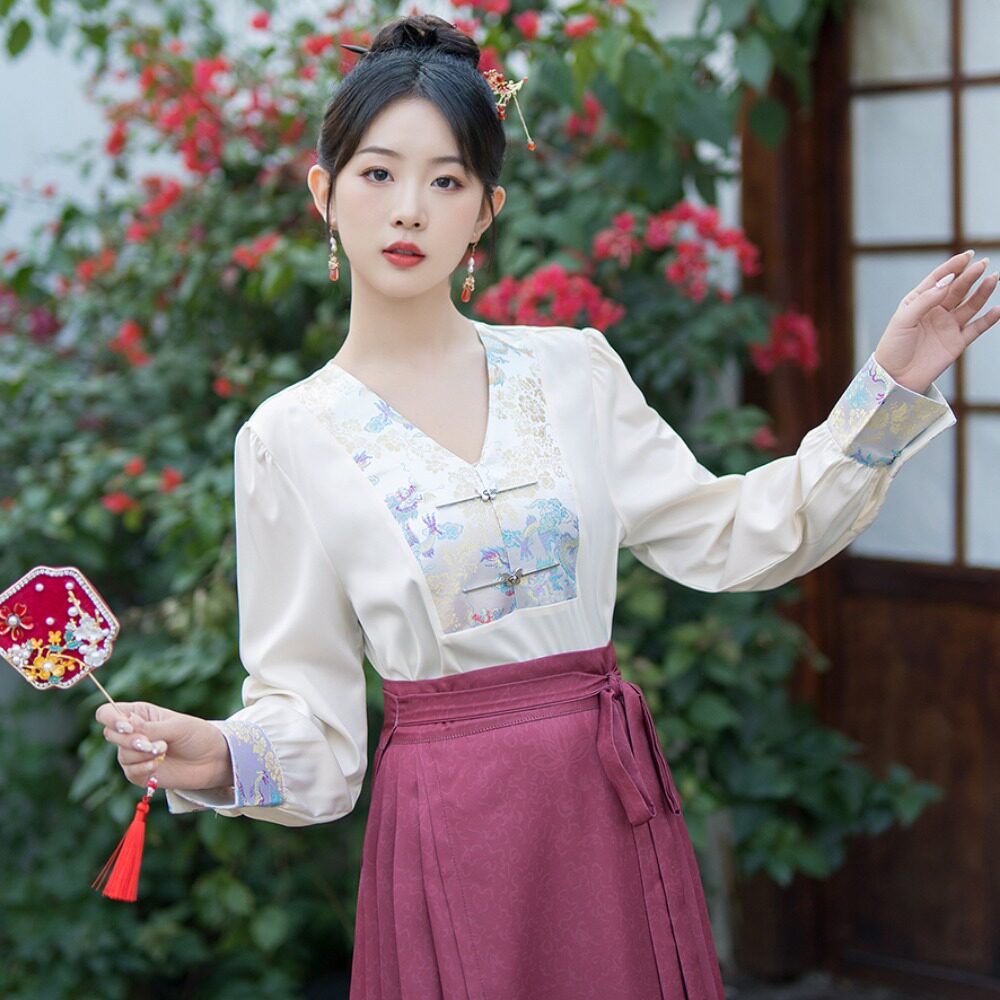 DESIGN SENSE WOMENS CLOTHING SPRING 2024 NEW CHINESE STYLE CHINESE STYLE RETRO SATIN JACQUARD PLATE BUTTON SHIRT TANG TOP