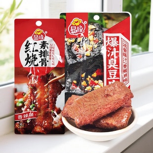 显峰红烧素排骨爆汁臭豆腐香辣手撕肉排26g休闲零食湖南麻辣小吃