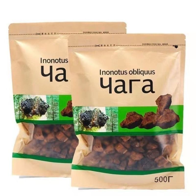 俄罗斯进口黑桦树茸切块500克桦褐孔菌茶桦树茸40年份黑金正宗