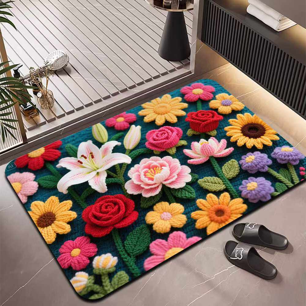 新款5D立体仿编织硅藻泥地垫浴室吸水垫进门地垫脚垫防滑吸水地垫,家庭/个人清洁工具,地垫,淘宝优惠券,粉丝福利购,淘宝优惠卷