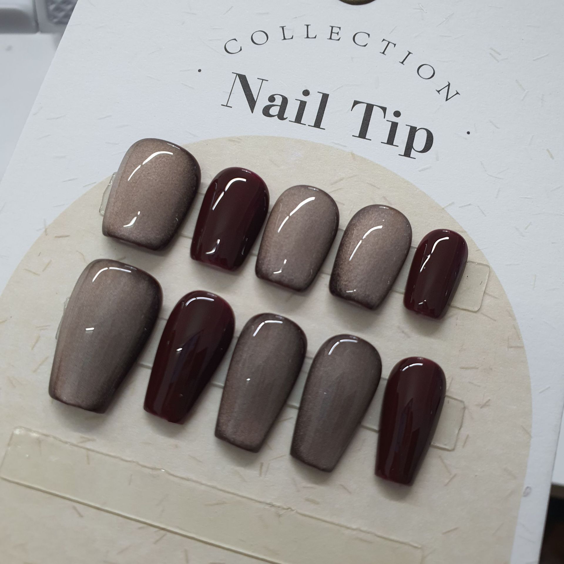 高端新款ins酒渍玫瑰短款穿戴甲