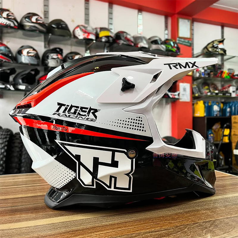 TR越野摩托车头盔虎牌越野盔速降林道骑士装备赛车拉力安全帽男3c