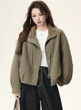 复古短款宽松显瘦保暖棉服女冬季