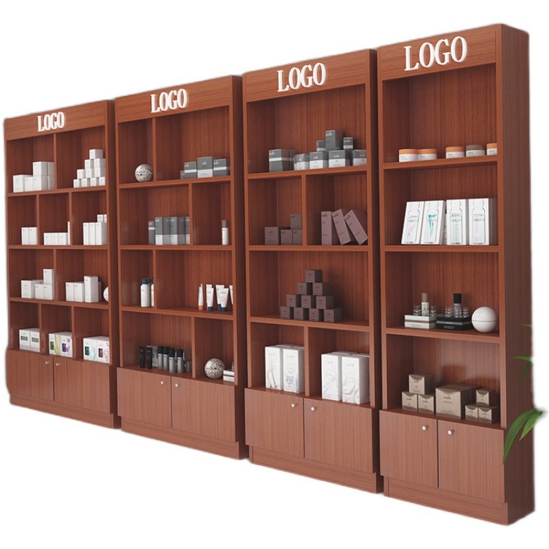 货架展柜红酒柜展示柜展示架陈列柜护肤品展柜自由组合实木收纳