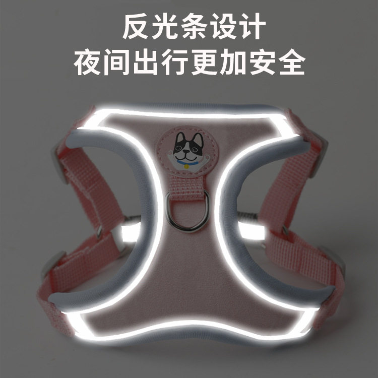 宠物狗狗胸带背包夜间反光牵引绳图片