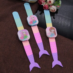 韩版 小女孩儿童公主美人鱼手表玩具啪啪圈手环拍拍圈六一礼物 新款