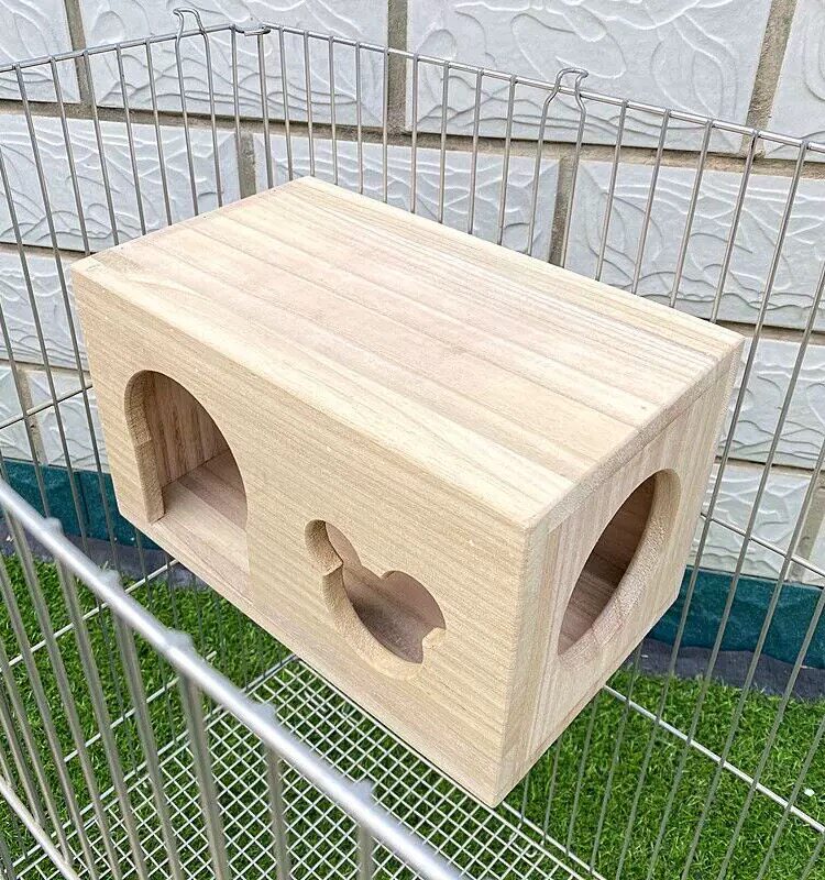 鹦鹉龙猫实木木窝仓鼠木屋兔子松鼠豚鼠刺猬双人木笼躲避房屋宠物