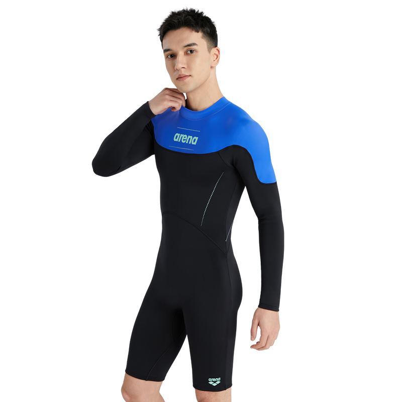 arena阿瑞娜魄浪2.0+系列男士全身连体防晒长袖平角泳衣四季可穿