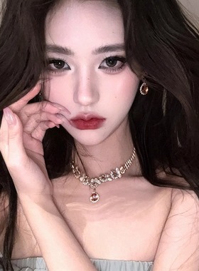 贵气感复古锆石水滴项链耳环女