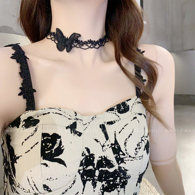 黑色项链配饰复古气质蕾丝choker