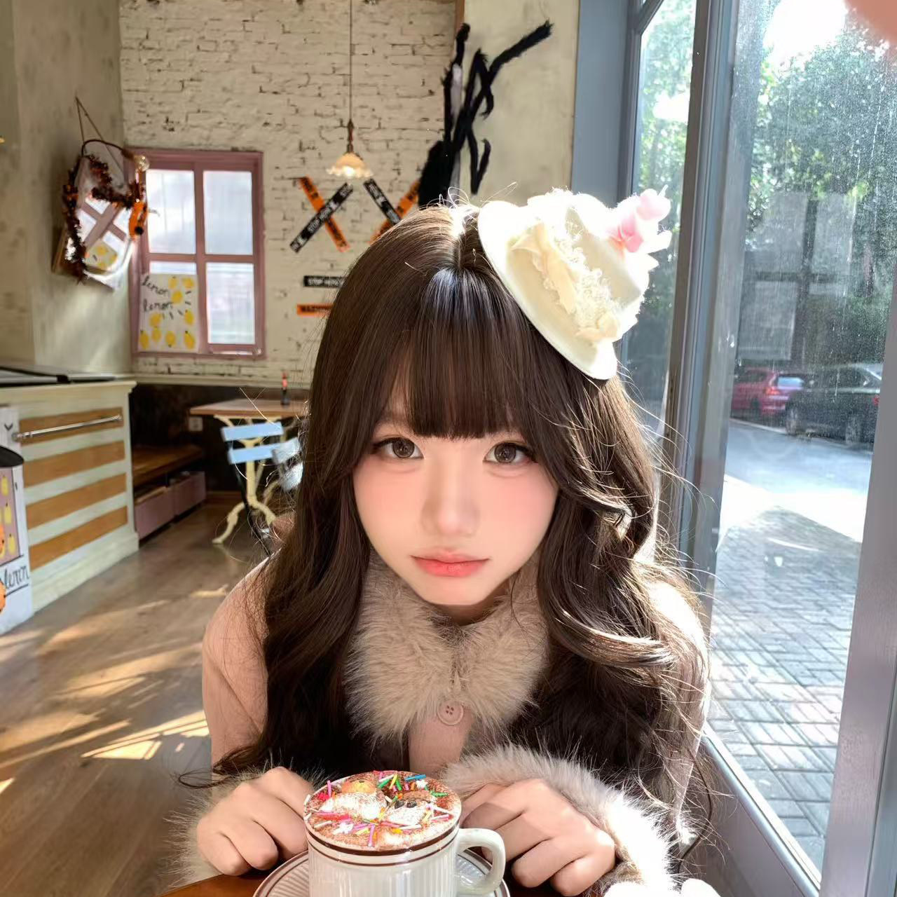 氛围感可爱樱桃蛋糕生日帽发夹少女心甜美蝴蝶结节日拍照道具头饰