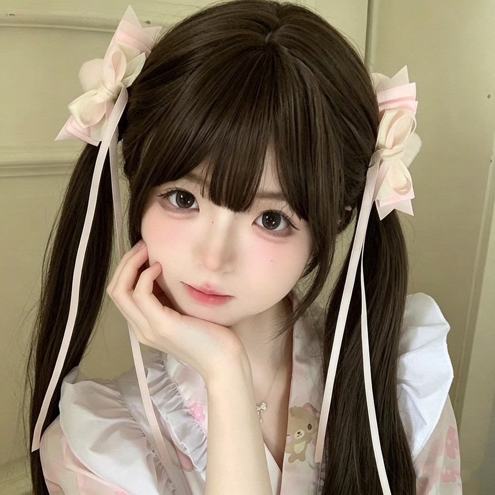 甜美可爱蝴蝶结少女耳朵发夹公主风精致发饰飘带侧边夹洛丽塔头饰