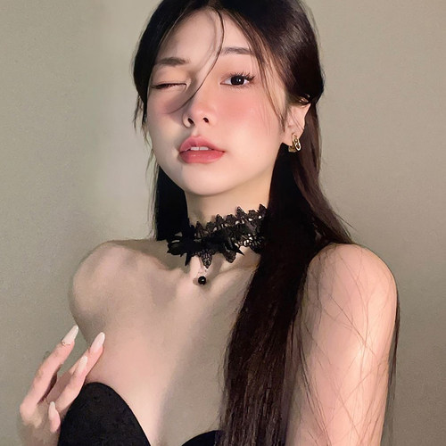 纯欲风辣妹禁欲系蝴蝶结项圈个性