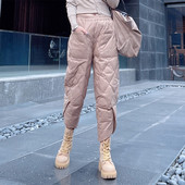 女外穿时尚 潮鹅绒裤 洋气2025冬季 八分时髦羽绒棉裤 新款 高级羽绒裤