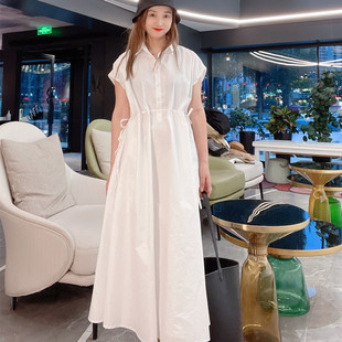 女士连衣裙新款衬衫裙设计感棉布长款网红爆款减龄漂亮洋气裙子夏
