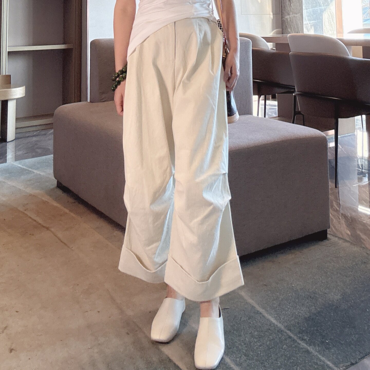 2026春松弛感九分阔腿休闲裤女图片