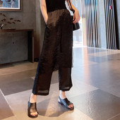 假两件九分裙裤 今年流行裤 夏季 薄款 子2025休闲裤 女ins潮苎麻女裤