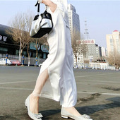 子女ins超火九分裤 微喇叭裤 真丝修身 显瘦网红裤 女2025年夏季 薄款