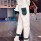 女2024年新款 冬外穿时尚 棉裤 欧货羽绒裤 加厚白鹅绒阔腿直筒九分裤