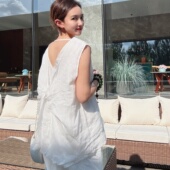 背心女夏外穿高级感小众设计感扭结新款 洋气超火独特亚麻无袖 上衣