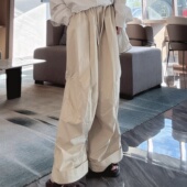 酷飒拽姐痞帅风裤 潮 高级感宽松慵懒风显瘦阔腿休闲长裤 子女款 秋季