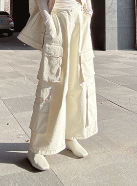阔腿工装裤女款2026新款春季九分休闲裤宽松慵懒风舒适松弛感裤子