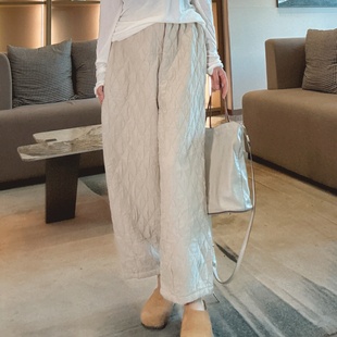 加薄棉菱格宽松九分洋气时尚 冬季 版 型超好看 子 棉裤 裤 女2025新款