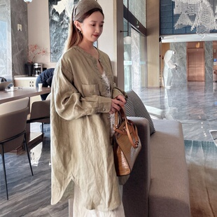 爆款 薄款 衬衫 2025新款 棉麻亚麻上衣女高端潮 外套女春季 今年流行