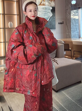 2025巨好看的羽绒服女款冬季中长款宽松立领可抽绳白鸭绒外套新款