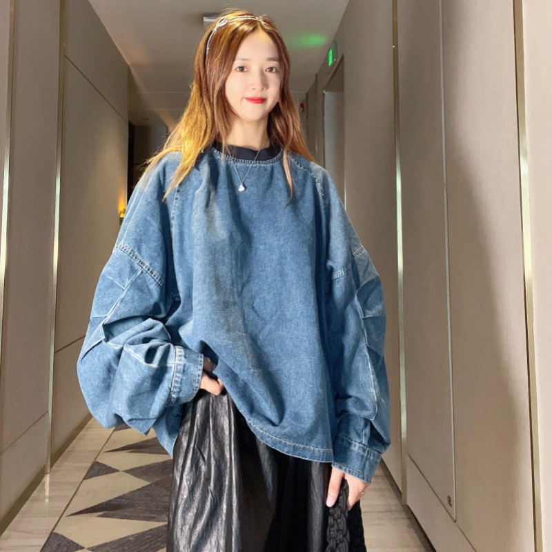 常规宽松牛仔休闲设计感卫衣