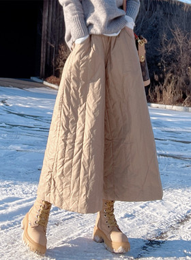 女士羽绒裤外穿冬季新款欧货网红爆款八九分白鸭绒今年流行裙裤潮