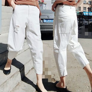 小脚萝卜裤 垮裤 纯棉休闲宽松哈伦裤 裤 九分裤 新款 香蕉裤 子女春秋季