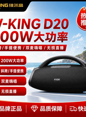 维尔晶D20无线家用户外便携手提K歌广场舞音箱蓝牙音响超重低音炮