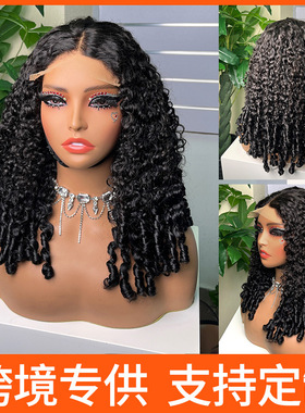 前蕾丝假发非洲女士真人发 hot 5*5 sdd pixie spring curly wig