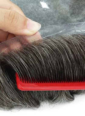 男士真人假发 跨境爆款 TOUPEE 发块 超薄PU 真人发丝 一件代发