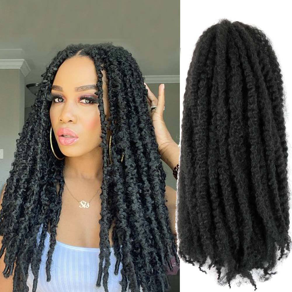 18in Afro Kinky Twist Crochet Hair Braids Marley Braid Hair