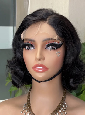 欧美女士5x5 loose body Glueless  wig跨境真人发假发头套 12-24