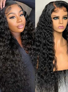 11A 13*4frontal Jerry Curly Long wig 200% density human