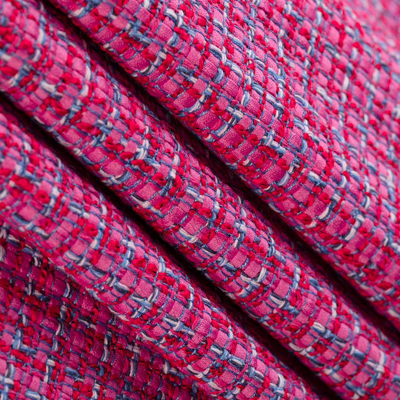 亿源●Tweed新款粗花呢香风亮片编织面料 金丝流苏手工服装布料