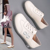 舒适头皮面春秋小白鞋 一脚蹬女单鞋 爆款 百搭休闲孕妇驾车牛筋软底