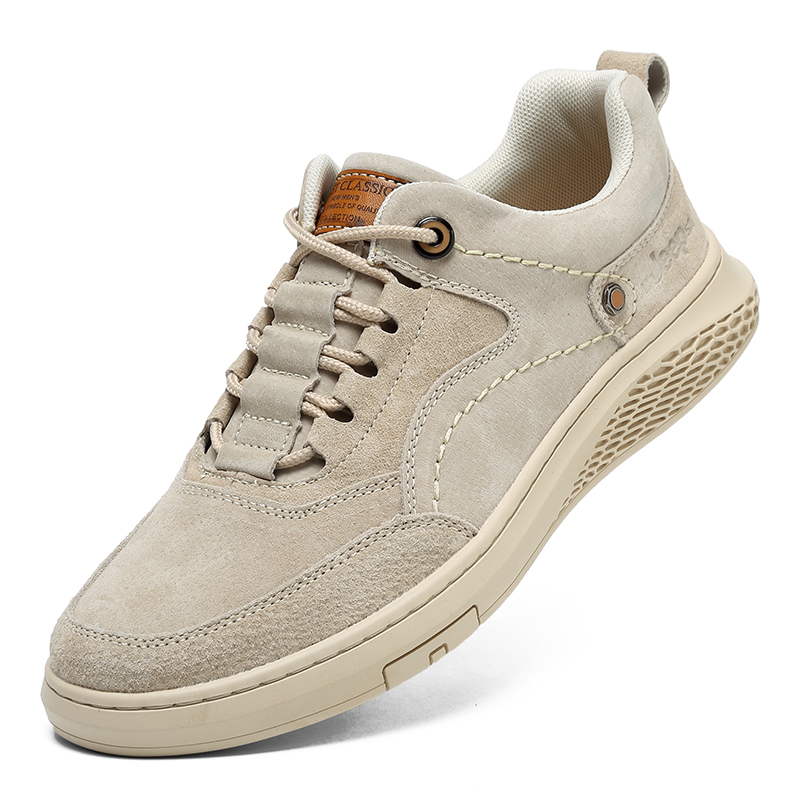 外贸潮鞋保罗骆驼男鞋春季运动板鞋子男真皮百搭皮鞋男士休闲鞋潮