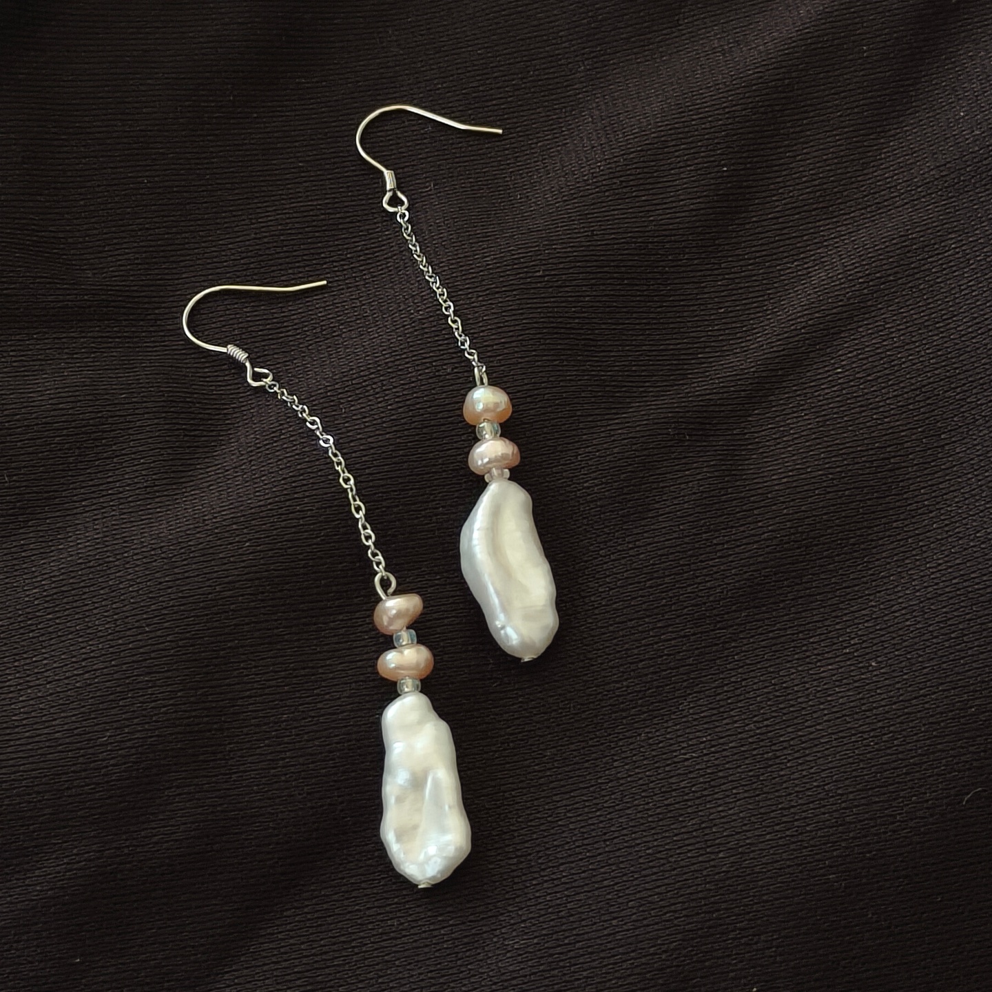 s925纯银天然淡水珍珠耳环