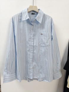 新款 休闲衬衫 女士基础衬衫 条纹长袖 F02W25300 宽松版 热2025年秋季