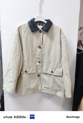 热夹克2025年秋款巴恩风复古设计感翻领撞色廓形外套F07W25303