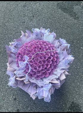 520紫色玫瑰花束生日鲜花长春速递同城鲜花店送花上门生日祝福