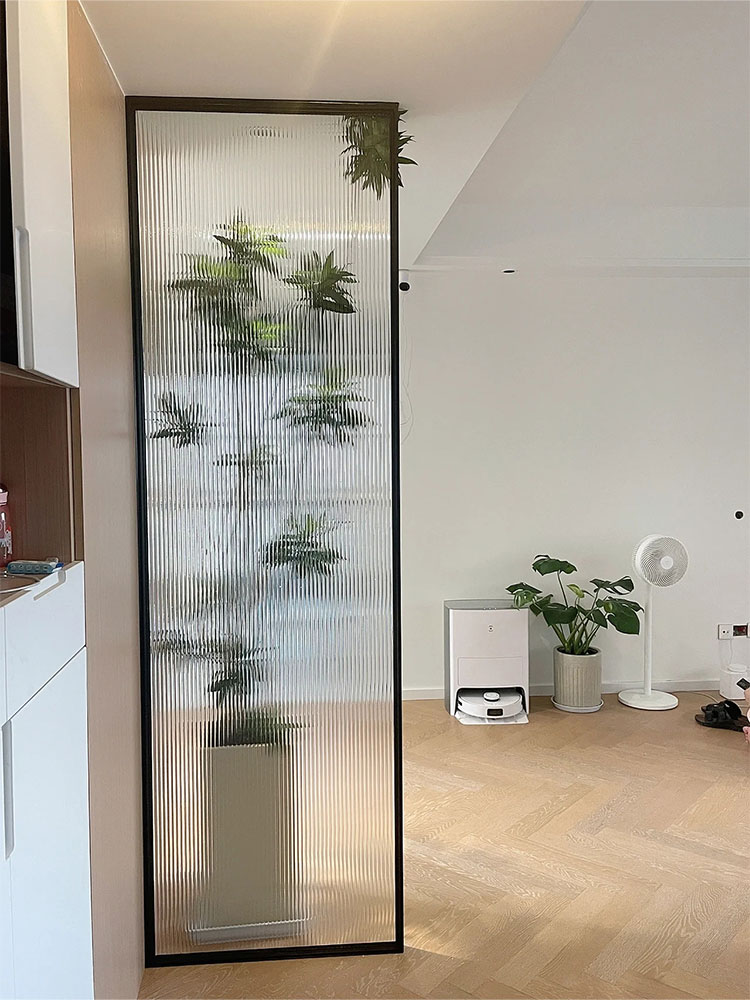 网红钢化长虹压花玻璃屏风隔断