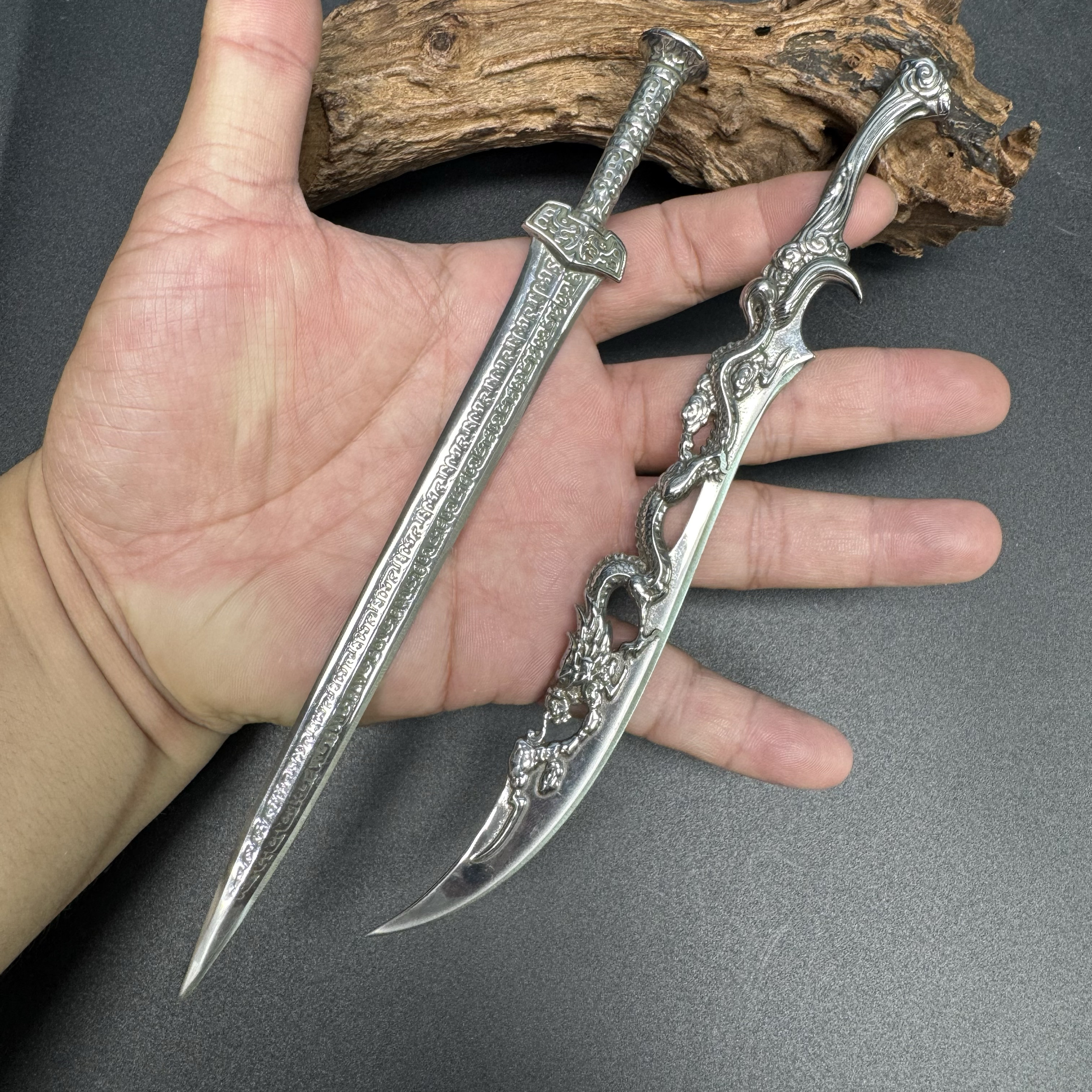 新款龙泉迷你精致小剑茶针茶刀茶锥茶翘一体小兵器模型收藏把玩帅