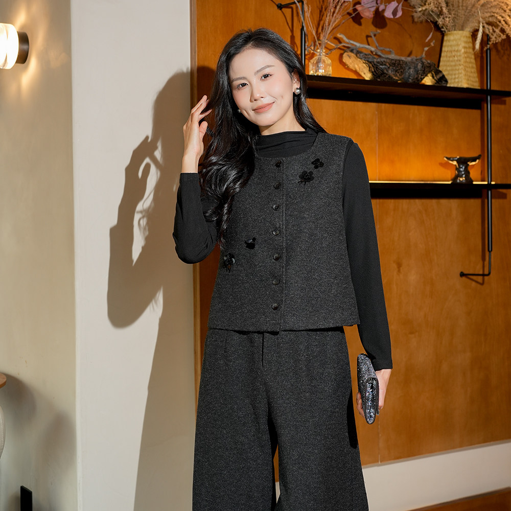 2026春装新款时尚套装女优雅气质百搭显瘦马甲阔腿裤两件套,女装/女士精品,时尚套装,淘宝优惠券,粉丝福利购,淘宝优惠卷